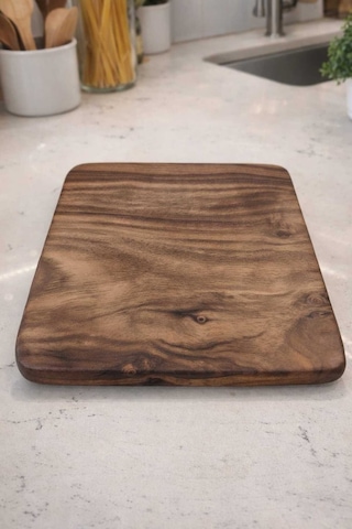 2 Adet Ceviz Ağacı Nihale 16x16 Cm Doğal Masif Ahşap Tencere & Çaydanlık Altlığı