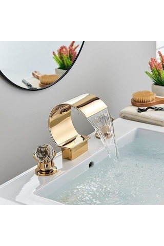 Banyo Lavabo Küvet Jakuzi Bataryası Ankastre Gold Altın Dore Yeni Şelale