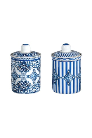 Lunetta Bone 2li Kavanoz Seti 16cm Mavi