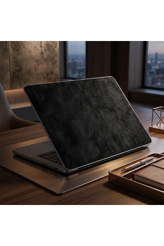Kendinden Yapışkanlı Alcantara Laptop Kaplama 48x30 Cm Süet Doku Arka Kapak Çizilme Önleyici Koruyucu Skin Siyah