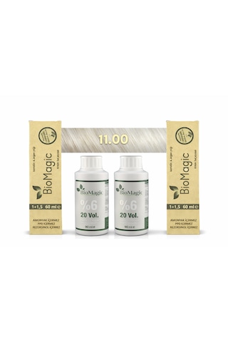 Biomagic 11.00 Fildişi Organik İçerikli Amonyaksız Kalıcı Saç Boyası 2 Boya 2 Oksidan