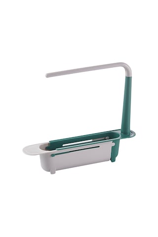 Mufunye Ev Mutfak Genişletilebilir Sulama Rakusu: Yeşil Renkli Su Filtreleme Sepeti Ve Bezi Saklama Tabanı Beyaz