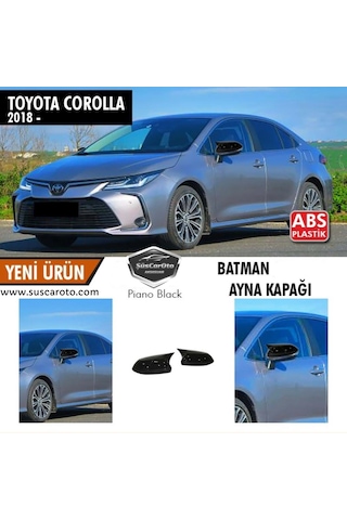 ŞüsCarOto Toyota Corolla Uyumlu 2018 Sonrası E210 Batman Yarasa Ayna Kapağı Piano Black ABS Plastik (00)