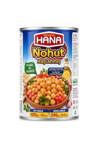 Hana Haşlanmış Nohut Konservesı 3 x 400 G