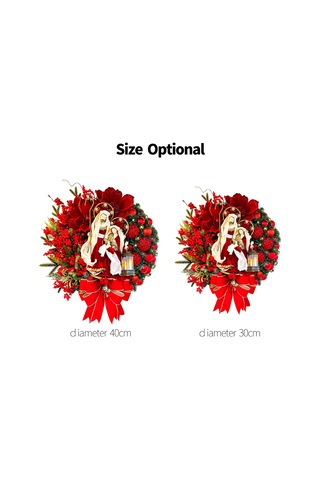 Xiyyadms 30 Cm Kırmızı Abs Noel Kapı Çöreği - Hediyelik Kutulu Dekoratif Açık Kapak Tasarımı