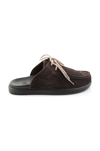 Bambi Kahve Süet Hakiki Deri Erkek Terlik E04557900102 Kahverengi