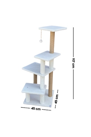 Missidea Mg02 Premium Çok Katlı Uzun Boy Kedi Tırmalama Tahtası Beyaz