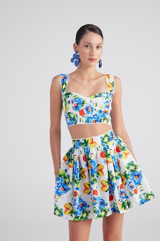 Holly Lolly Desenli Cepli Mini Ravello Etek Mavi