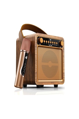 Subwoofer Karaoke Kablosuz Mikrofonlu Hoparlör Usb Tf Kart Mp3 Çalar Şarjlı Bluetooth Speaker