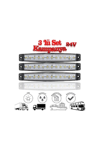 Sanel 12 Ledli 3'lü Set Parmak Led 24v Beyaz Sbc24w12-3