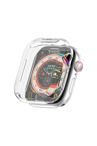 Caseonn Apple Uyumlu Watch Se 3 44mm Kılıf Ekran Korumalı 360 Tam Koruma Şeffaf