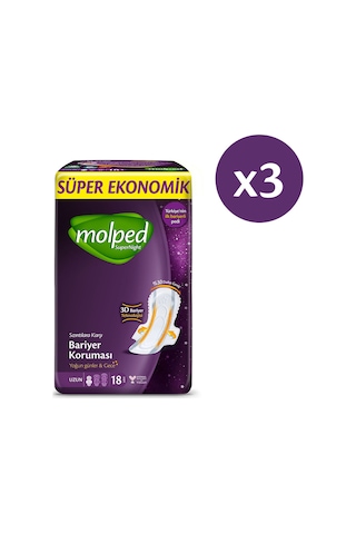 Molped Süpernight Hijyenik Ped Uzun Süper Avantaj Paketi 54 Adet