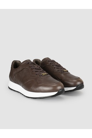 Cabani Kahverengi Hakiki Deri Erkek Casual Sneaker