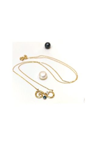 Altın Ürünler Sonsuzluk Göz Boncuklu Kolye 14 Ayar