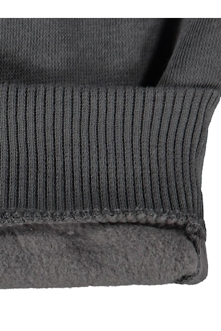 Civil Baby Çiçek Nakışlı Basic Kapşonlu 6-18 Ay Sweatshirt - Gri Koyu Gri