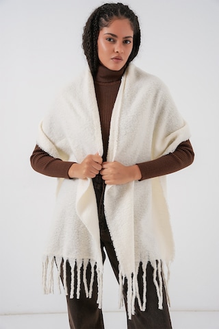 Kadın Yumuşak Dokulu Kalın Şal Atkı 15951 - Ekru Ekru