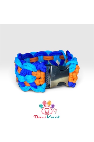 Okyanus Düğümü Paracord Tasma Kolye Hand Made Açık Mavi
