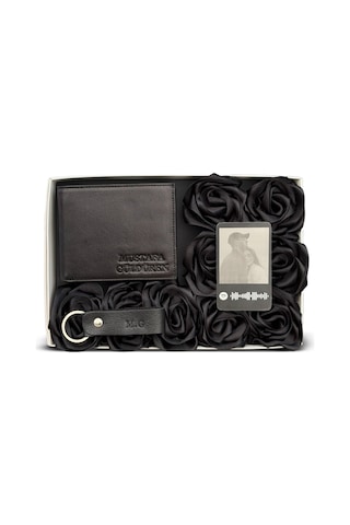 Mft Leather Marks Rose Box Set Hakiki Deri Erkek Cüzdan - 8009 Siyah