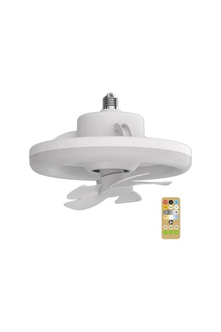 360 Dönen Tavan Vantilatörü Işık E27 Akıllı Fan Uzaktan Kumandalı Led Fan Işık Oturma Odası Yatak Odası Üst 48 W 5612 Renkli
