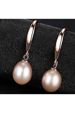 Novahub 925 Ayar Gümüş Gül Damla Küpe, Tatlı Su İnci Küpe Takısı, Beyaz/pembe/mor, Düğün/hediye, Kadın/kız/kardeş Mor