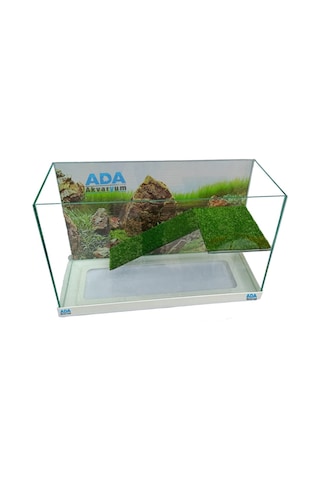 Ada Akvaryum Su Kaplumbağası Akvaryumu Bahçeli Rampalı Dinlenme 50x30x25 Cm Arka Plan Hediyeli