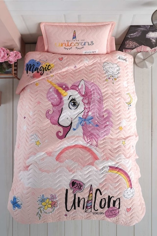 Clasy %100 Pamuk Pink Dreams V1 Tek Kişilik Yatak Örtüsü Pembe