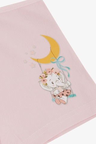 Breeze Kız Çocuk Boxer Sevimli Bebek Fil Baskılı 5-11 Yaş, Pudra-pudra Pudra