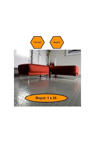 Gri Paralı Muşamba , Zemin Örtüsü, Kaymaz Özellikli Zemin Paspası, 1x20 Metre