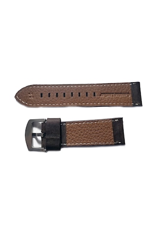Fossil Uyumlu Hakiki Deri Saat Kordonu 22 Mm Kahverengi