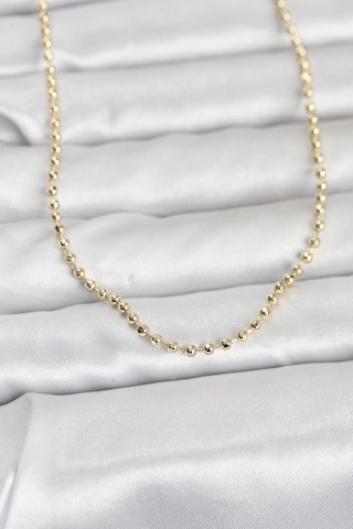 Cm 14k Gold Renk Top Zincirli Model 60 Cm Kadın Kolye Altın - Beyaz