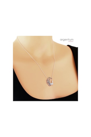 Argentum Concept - Renkli Zirkon Taşlı Gümüş Tavus Kuşu Kolye