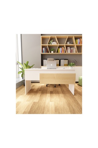 Karen 60x144 Çalışma Masası Ofis Masası Bilgisayar Masası Beyaz - Safir Meşe Beyaz - Safir Meşe