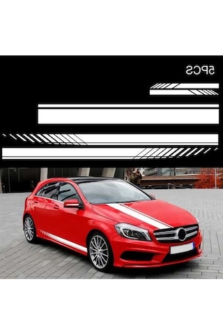 Novahub Adet Evrensel Beyaz Araba Şerit Tavan Kaput Çıkartma Tüm Arabalar İçin Pvc