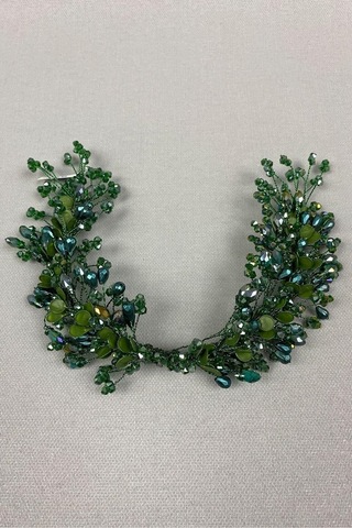 FdayAksesuar Kadın Aksesuar Kadın Yeşil Model Çift Taraflı Gelin Saç Aksesuarı FRDY31570