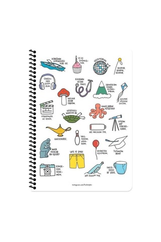 Keskin Hisli Şeyler A4 Çizgili Spiralli Stickerli Defter Dinlenmek İstiyorum 80yp