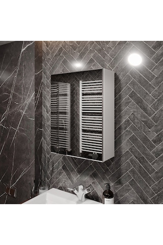 Rosepal Mobilya Luna Aynalı Beyaz Banyo Dolabı Beyaz