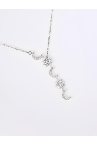 Jimmy Key Jimmy Key Gümüş Rengi Güneş Ve Ay Model Y Kolye 6sw428829161
