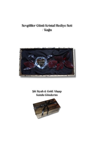 Sevgililer Günü Kristal Hediye Seti Kuğu