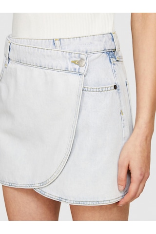 Sisley %100 Pamuk Düşük Bel Mini Denim Anvelop Etek Kadın Siyah Mix Etek - 324p4pjel0020