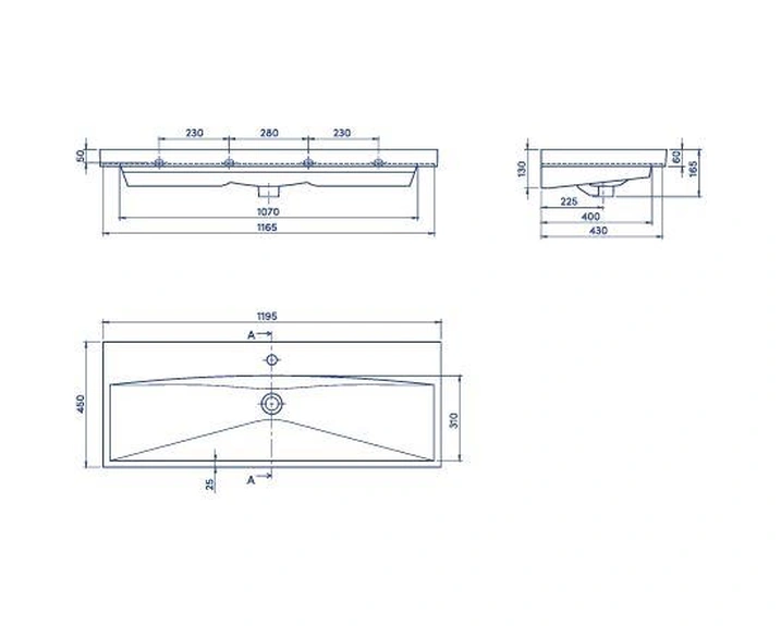 Turkuaz Elite Etajer Uyumlu Lavabo 120 45 Cm Beyaz