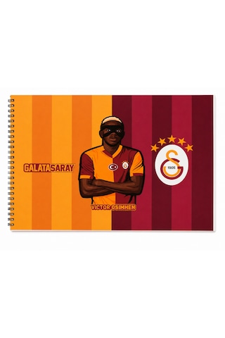Galatasaray Lisanslı 4'lü Okul Resim Defteri Seti - 24x34 Cm Spiralli 15 Yaprak Defter