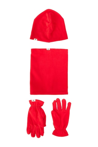 AC&Co / Altınyıldız Classics Erkek Kırmızı Anti-pilling Sıcak Tutan Su Itici Polar Bere Boyunluk Eldiven Set