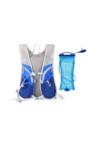 Jeehugo 5l Bisiklet Sırt Çantası Mavi - 2l Tpu Su Torbası, Işık Yansıtıcı, Havalandırıcı, Ultra Hafif - Bisiklet, Koşu, Dağcılık Mavi