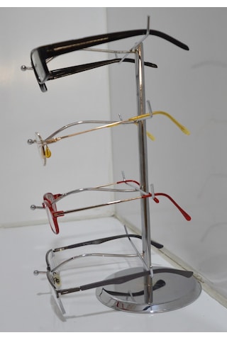 Krom Gözlük Standı Düzenleyecı Organizer 4lu Krom