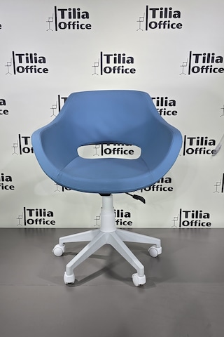 Monaco Çalışma Kesim Çocuk Koltuğu Beyaz Ayak Açık Mavi