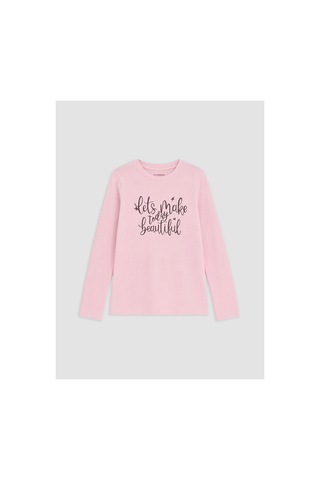 Lc Waikiki Alıta Cıty Farkıyla Pembe Oval Yaka Kız Çocuk Tişört Pembe - 930967995 Pembe