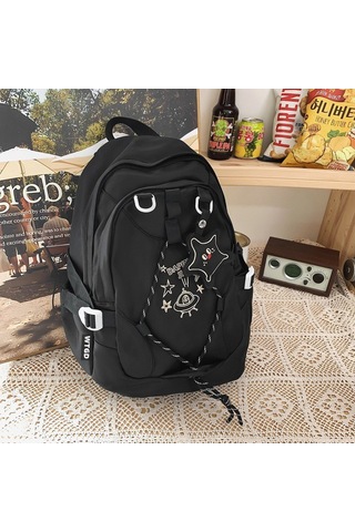 Gençler İçin Şık Ve Fonksiyonel Okul Çantası, Dayanıklı Sırt Çantası, Ergonomik Tasarım, Hafif Ve Spor Çanta Siyah