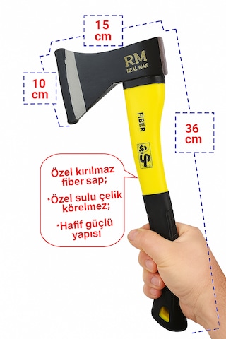 500 Gr Fiber Saplı Balta Ergonomik Ve Dayanıklı Tasarım