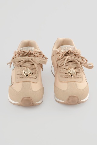 Mubiano Kadın Anorak Sneaker Süet Detaylı Kuş Aksesuarlı Bağcıklı Spor Ayakkabı Aquila Bej Bej