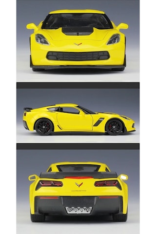 Chevyrolet Corvette Z06 1/24 Sarı Renk Model Araba Koleksiyon